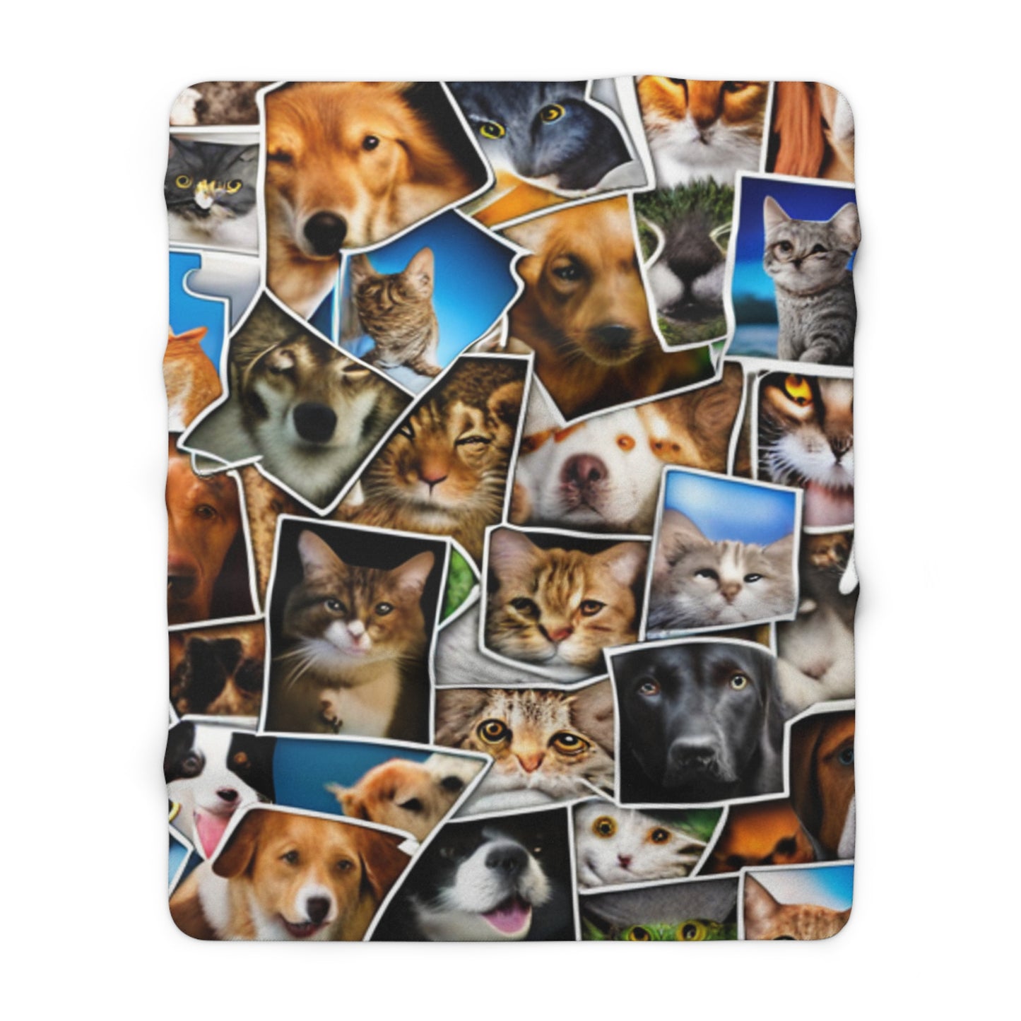 Dog and Cat Printed Fleece Blanket