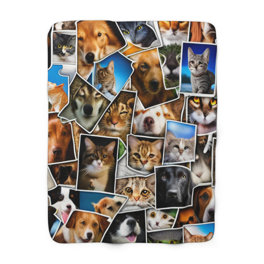 Dog and Cat Printed Fleece Blanket